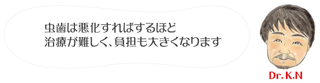 虫歯は悪化すればするほど治療が難しく、負担も大きくなります